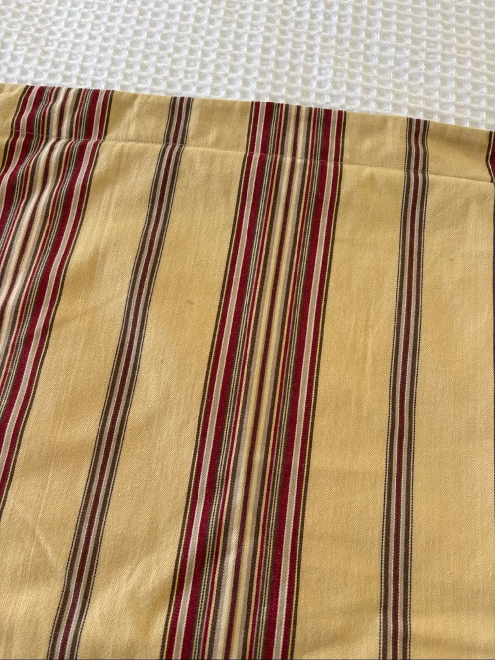 Pottery Barn 2006 Tan Red Striped King Duvet Cover &‎ (2) Standard Pillow Shams